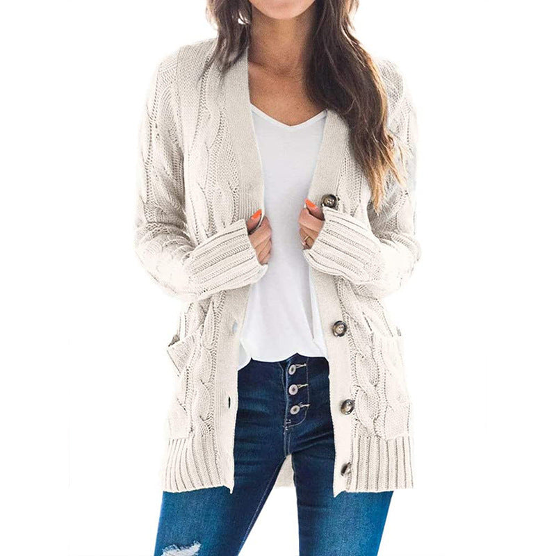 Damen Langarm-Strickjacke mit verspieltem Zopfmuster Krohn-e
