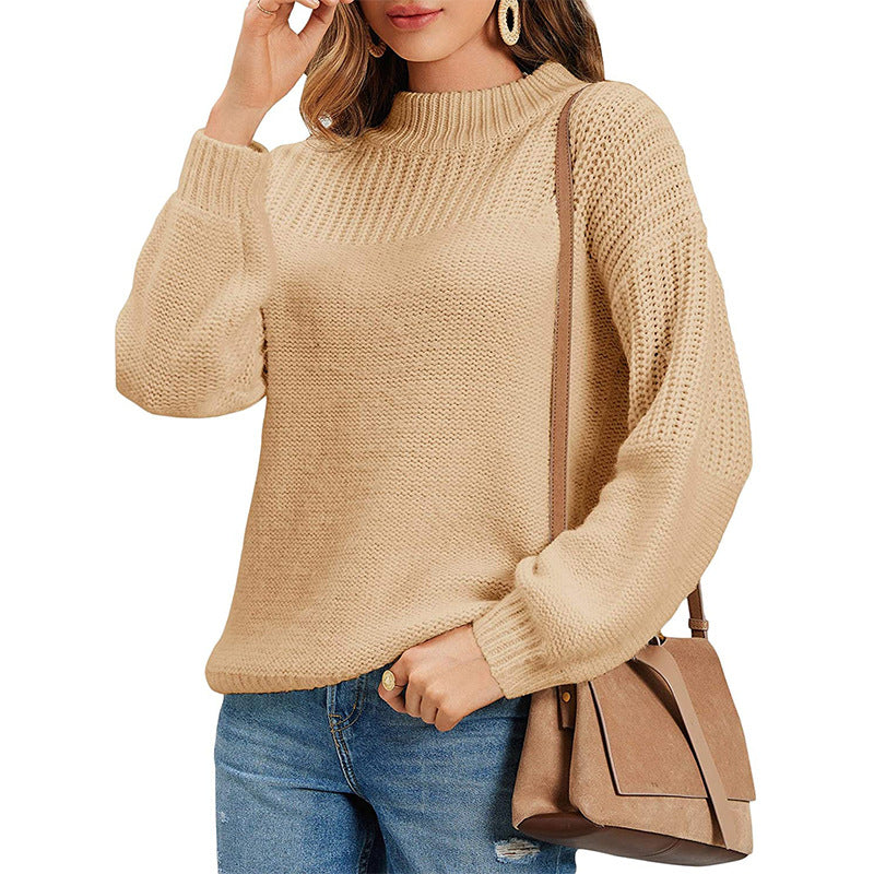Damen Strickpullover mit halbem Rollkragen und luftiger Maschenstruktur Krohn-e