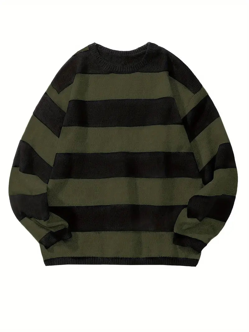 Herren-Pullover im Retro-Streifendesign