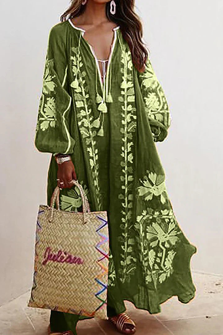 Boho-Kleid mit Blumenmuster in langer Ausführung