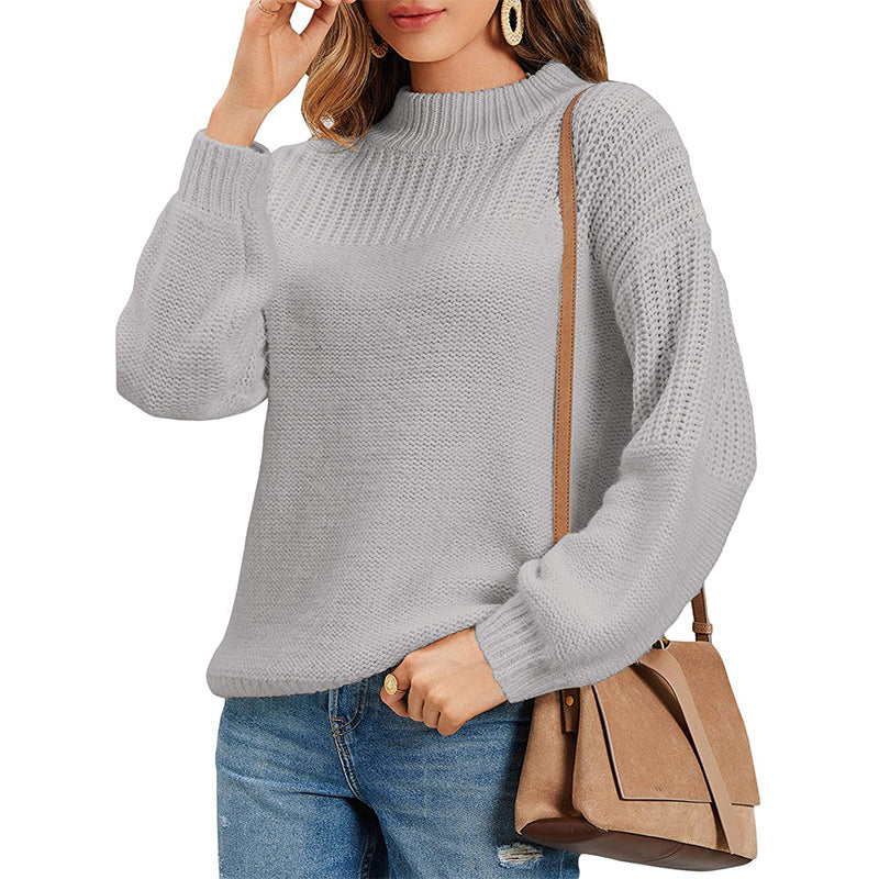 Damen Strickpullover mit halbem Rollkragen und luftiger Maschenstruktur Krohn-e