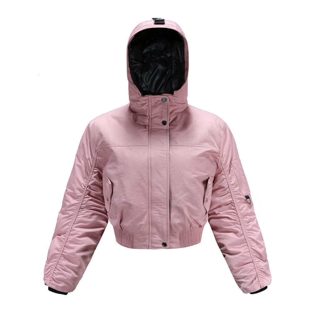Damen cropped Outdoor-Jacke mit verstellbarem Kapuzenkragen und elastischen Bündchen Krohn-e