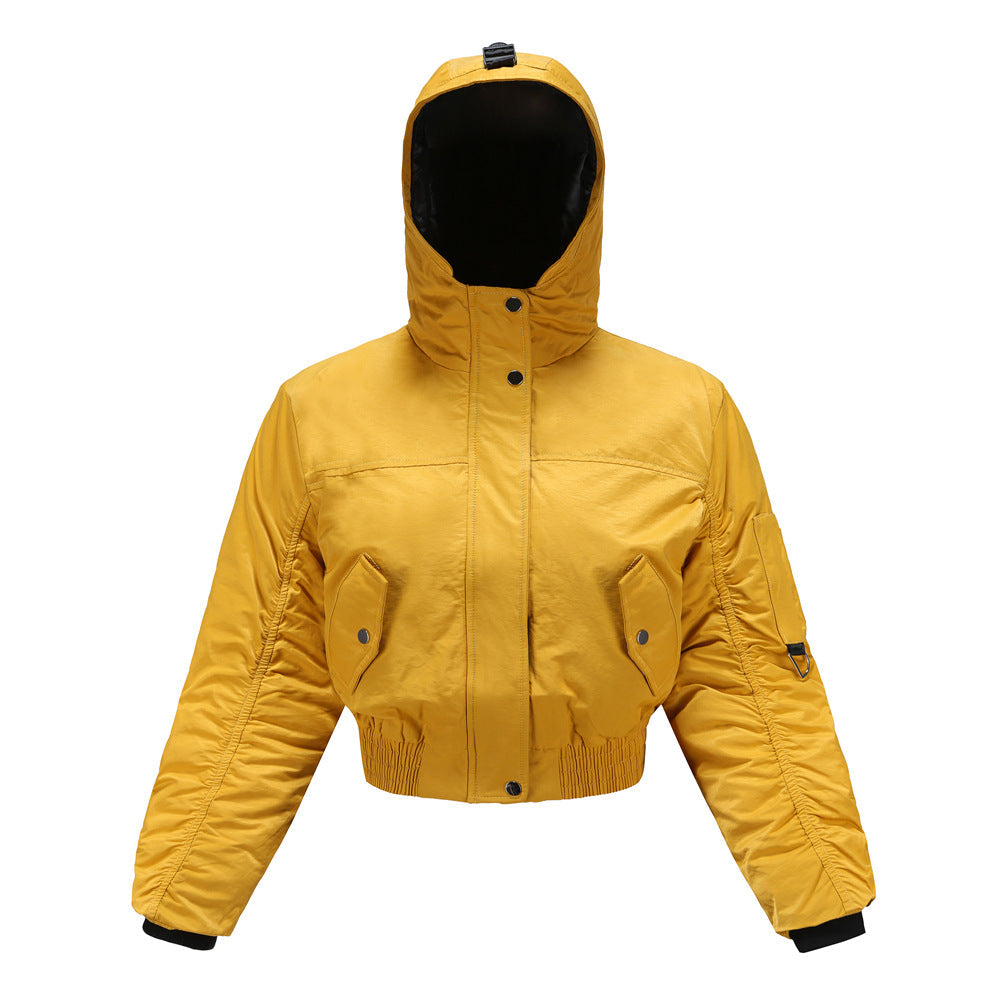 Damen cropped Outdoor-Jacke mit verstellbarem Kapuzenkragen und elastischen Bündchen Krohn-e