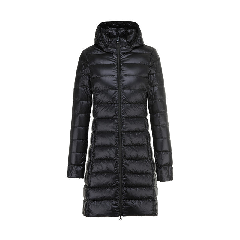 Krohn-e | Lange Damen Daunenjacke Mit Abnehmbarem Kapuzen
