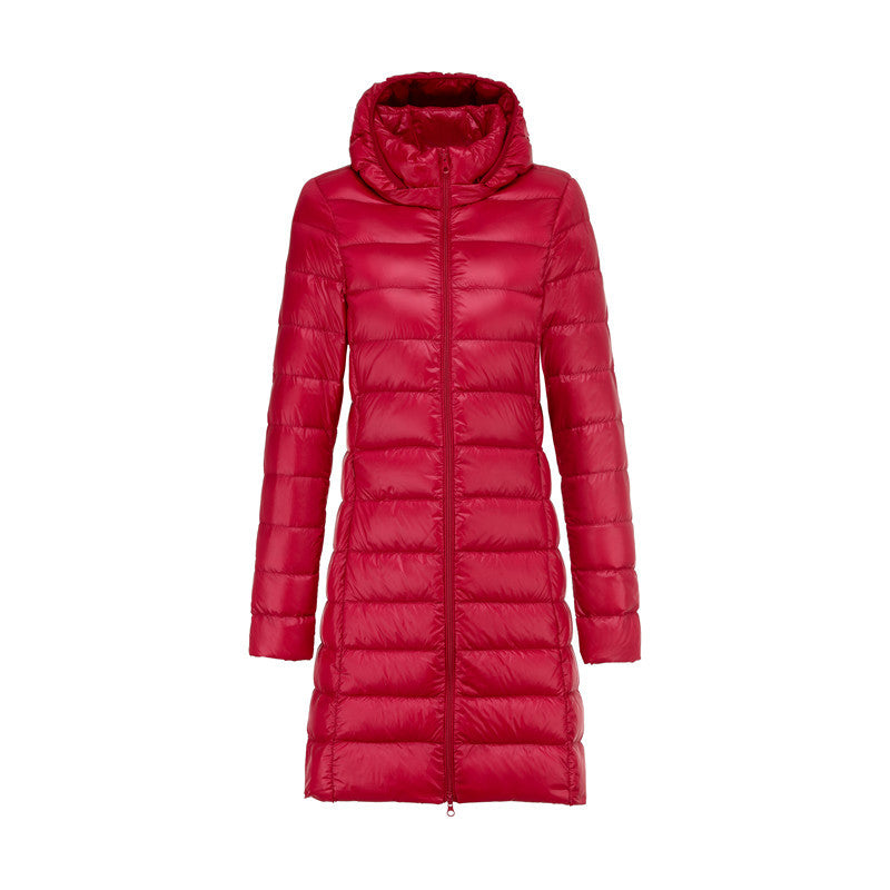 Krohn-e | Lange Damen Daunenjacke Mit Abnehmbarem Kapuzen