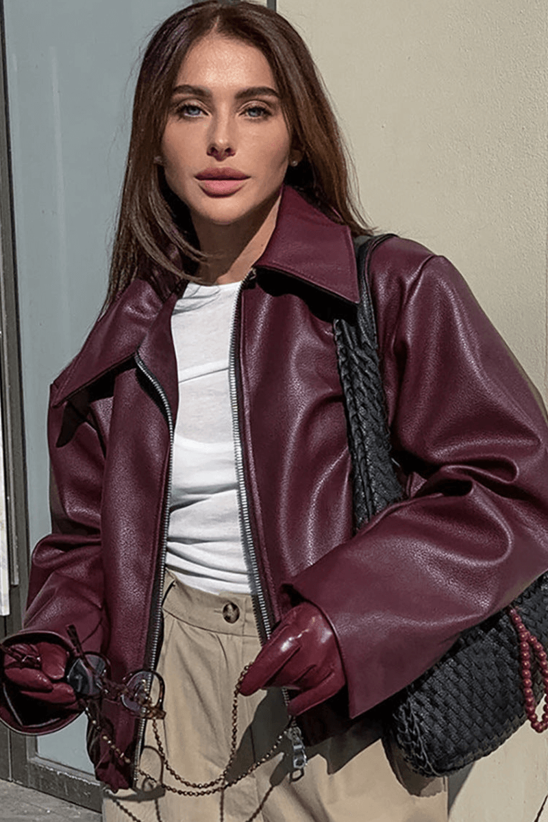 Krohn-e | Kurze Kunstlederjacke