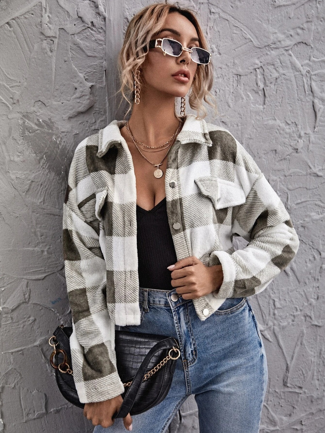 Krohn-e | Karierter Button-Down-Kragenjacke