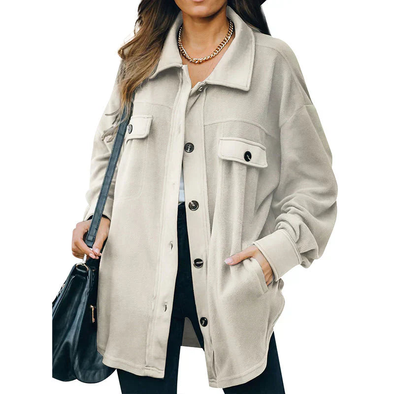 Krohn-e | Fleece-Jacke mit Knöpfen