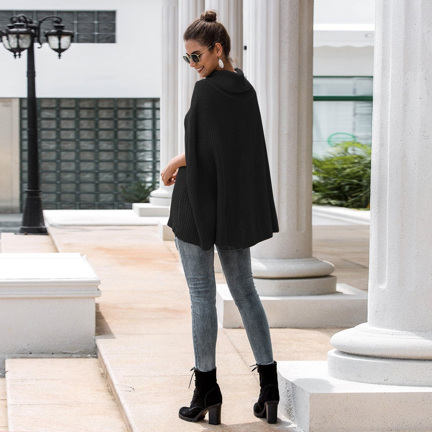 Damen Cape-Pullover mit strukturiertem Design und weitem Schnitt Krohn-e