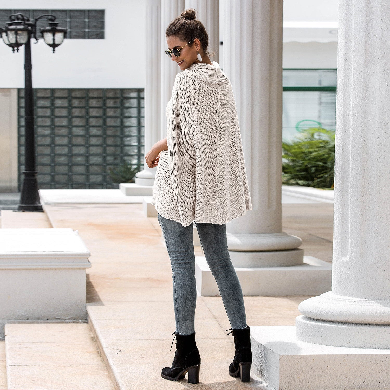 Damen Cape-Pullover mit strukturiertem Design und weitem Schnitt Krohn-e