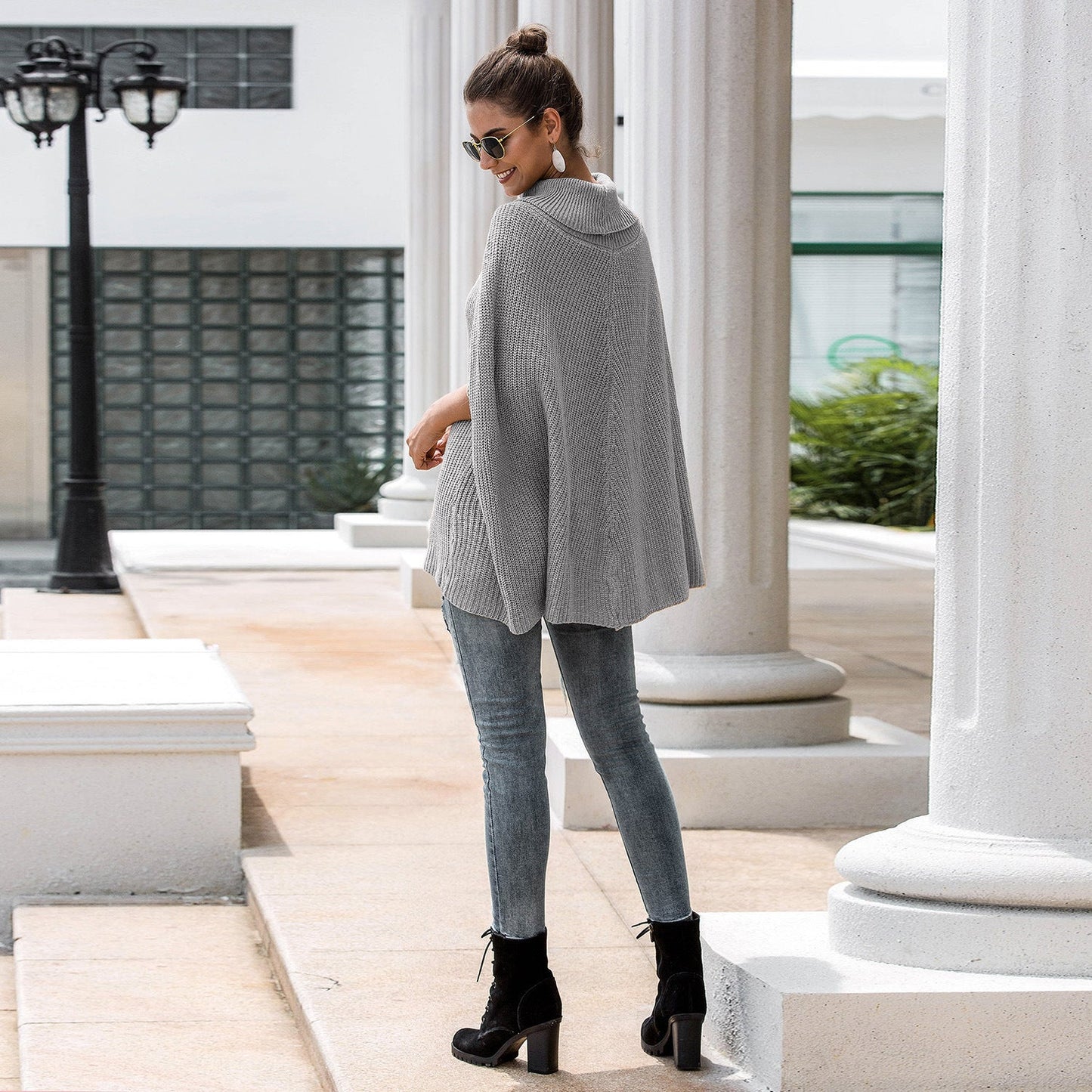Damen Cape-Pullover mit strukturiertem Design und weitem Schnitt Krohn-e