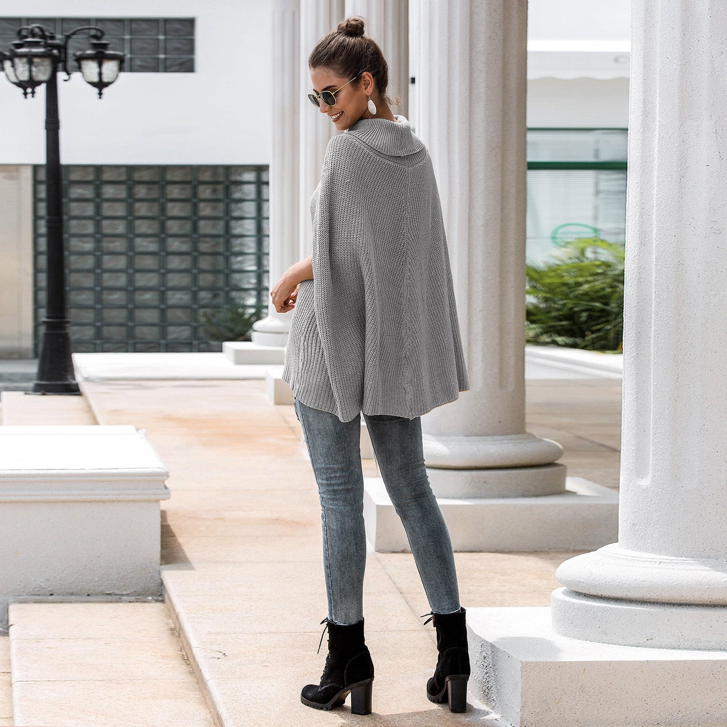 Damen Cape-Pullover mit strukturiertem Design und weitem Schnitt Krohn-e