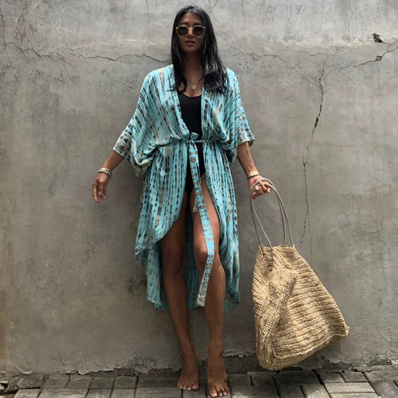 Krohn-e | Glamouröse Sonnenschutz Resort Strandkleid Cover Up