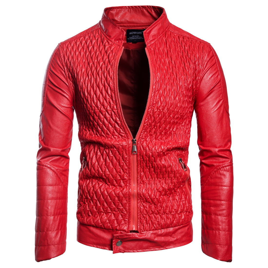Herren elegante Kunstlederjacke mit strukturiertem Obermaterial Krohn-e