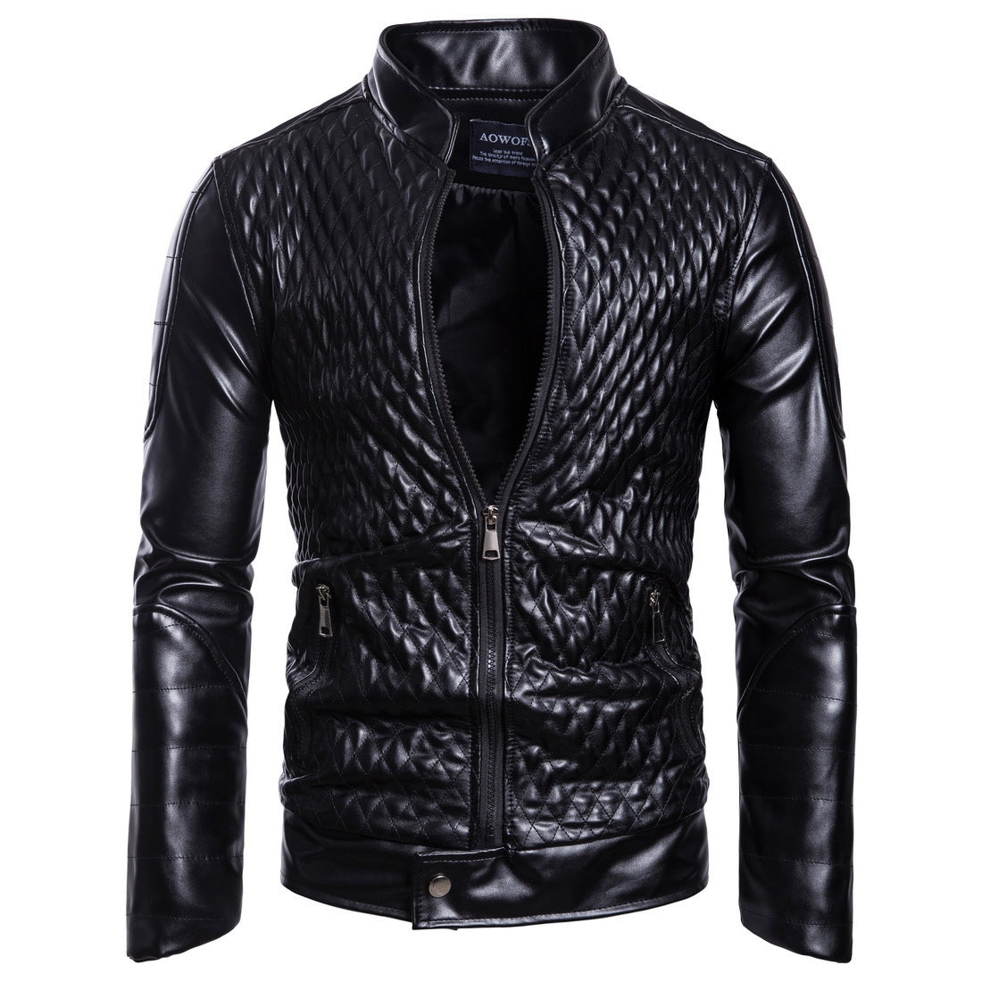 Herren elegante Kunstlederjacke mit strukturiertem Obermaterial Krohn-e