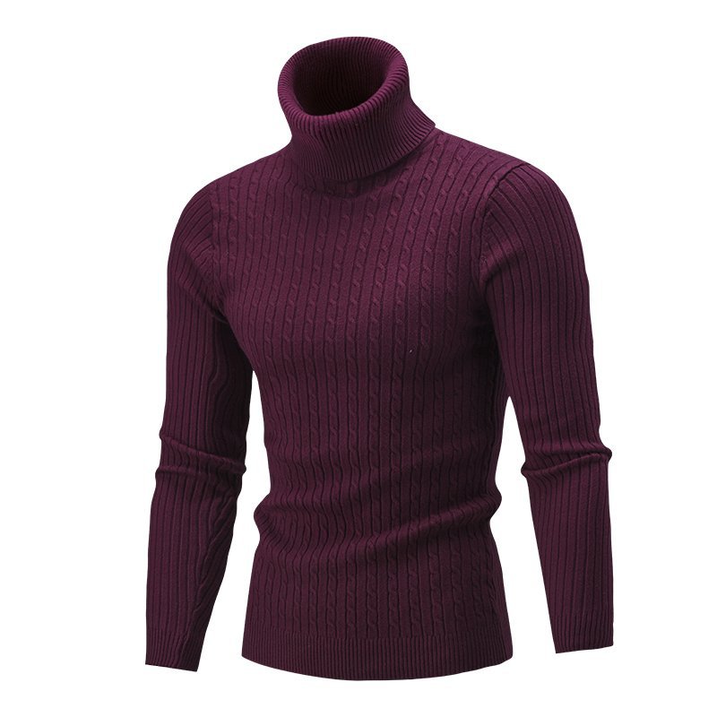 Herren gemütlicher Rollkragenpullover aus feinem Rippstrick Krohn-e