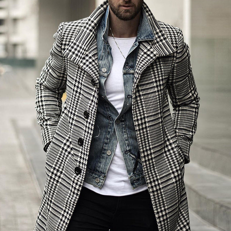 Herren eleganter Karomantel mit modernen Details Krohn-e