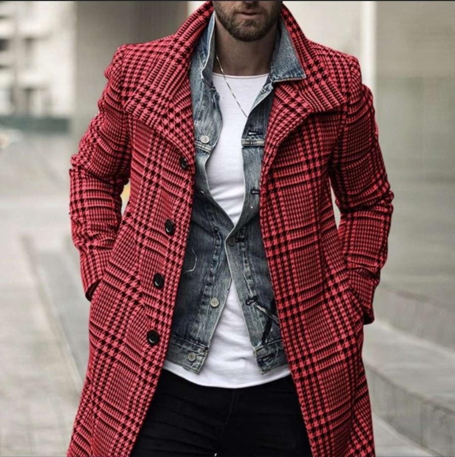 Herren eleganter Karomantel mit modernen Details Krohn-e