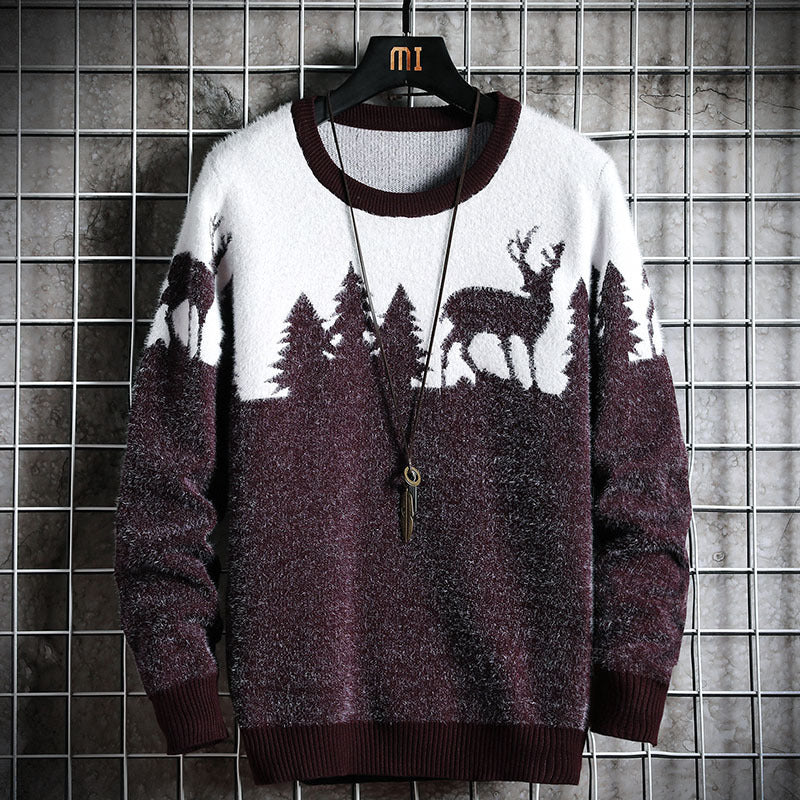 Herren Kuscheliger Winterpullover mit Tiermotiven Krohn-e