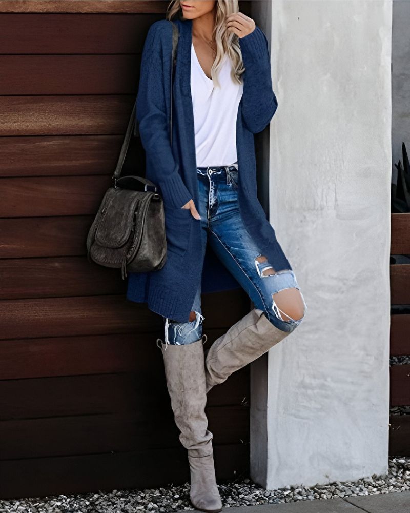 Krohn-e | Lässiger Strick-Cardigan mit Taschen