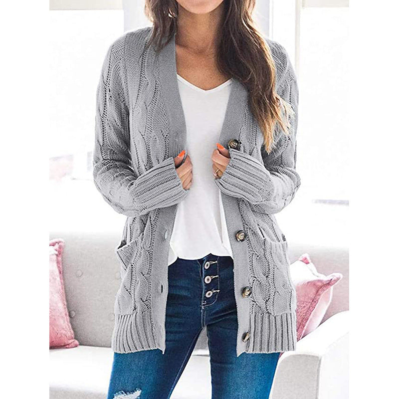 Damen Grobstrick-Cardigan mit aufwendigem Zopfmuster und praktischen Taschen Krohn-e