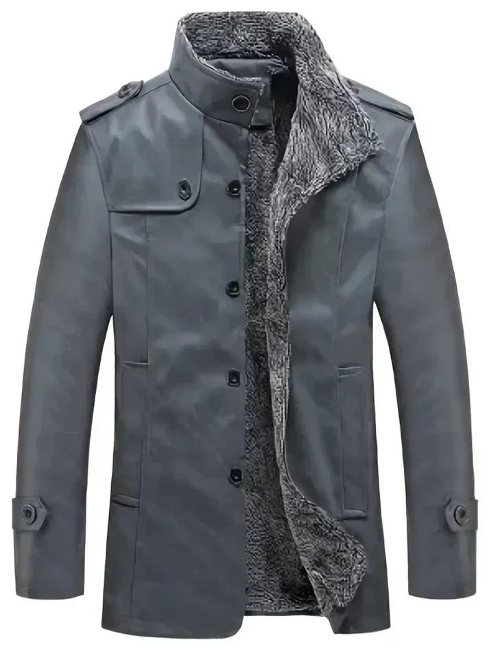 Krohn-e | Herren Lederjacke mit Fleece-Futter