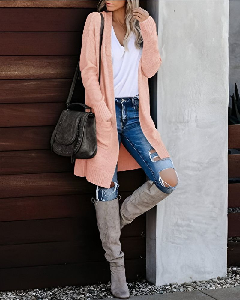 Krohn-e | Lässiger Strick-Cardigan mit Taschen