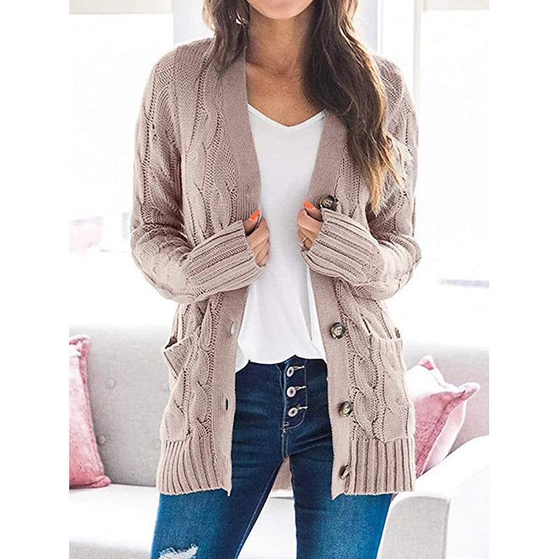 Damen Grobstrick-Cardigan mit aufwendigem Zopfmuster und praktischen Taschen Krohn-e