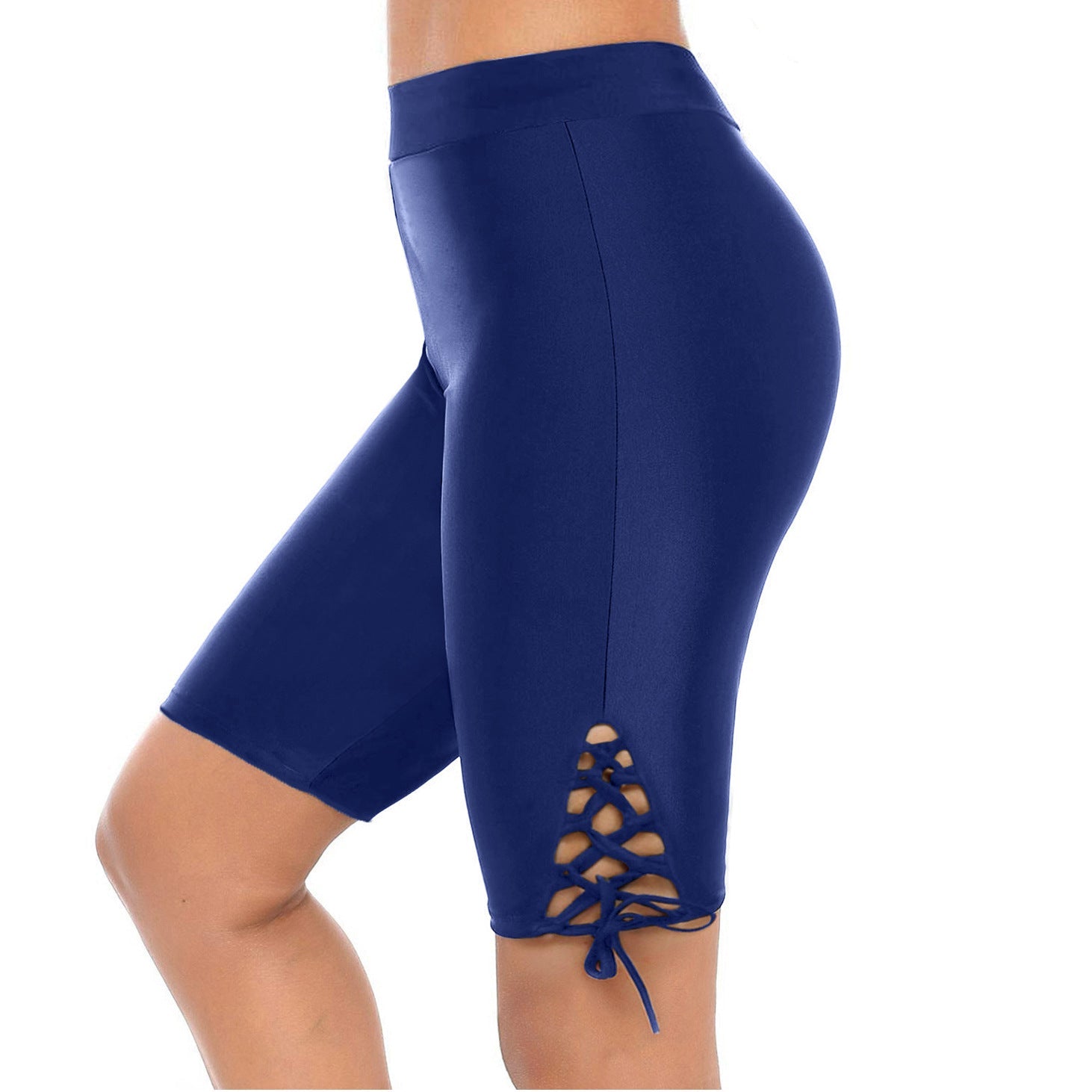 Damen Sportliche Radlerhose mit dekorativen Schnürdetails Krohn-e
