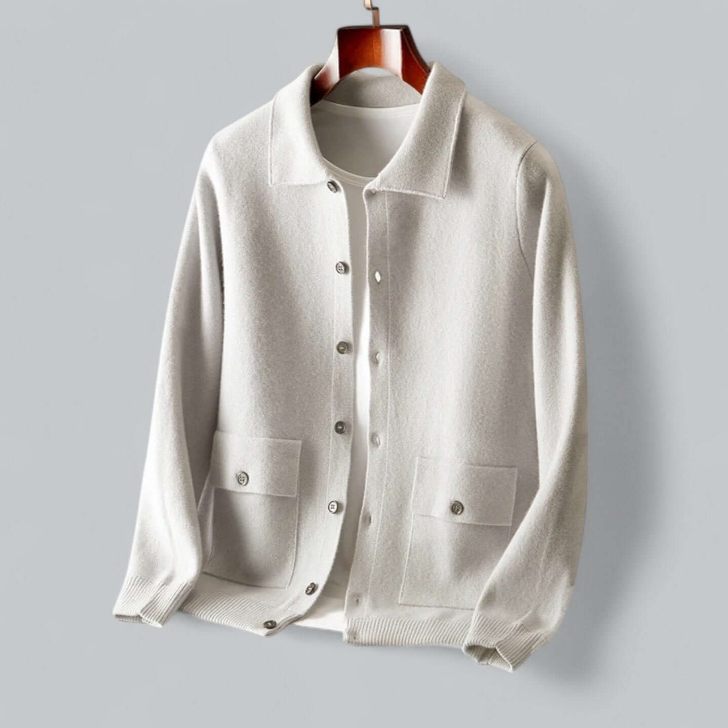 Krohn-e | Herren Kaschmir-Mischung Cardigan Jacke