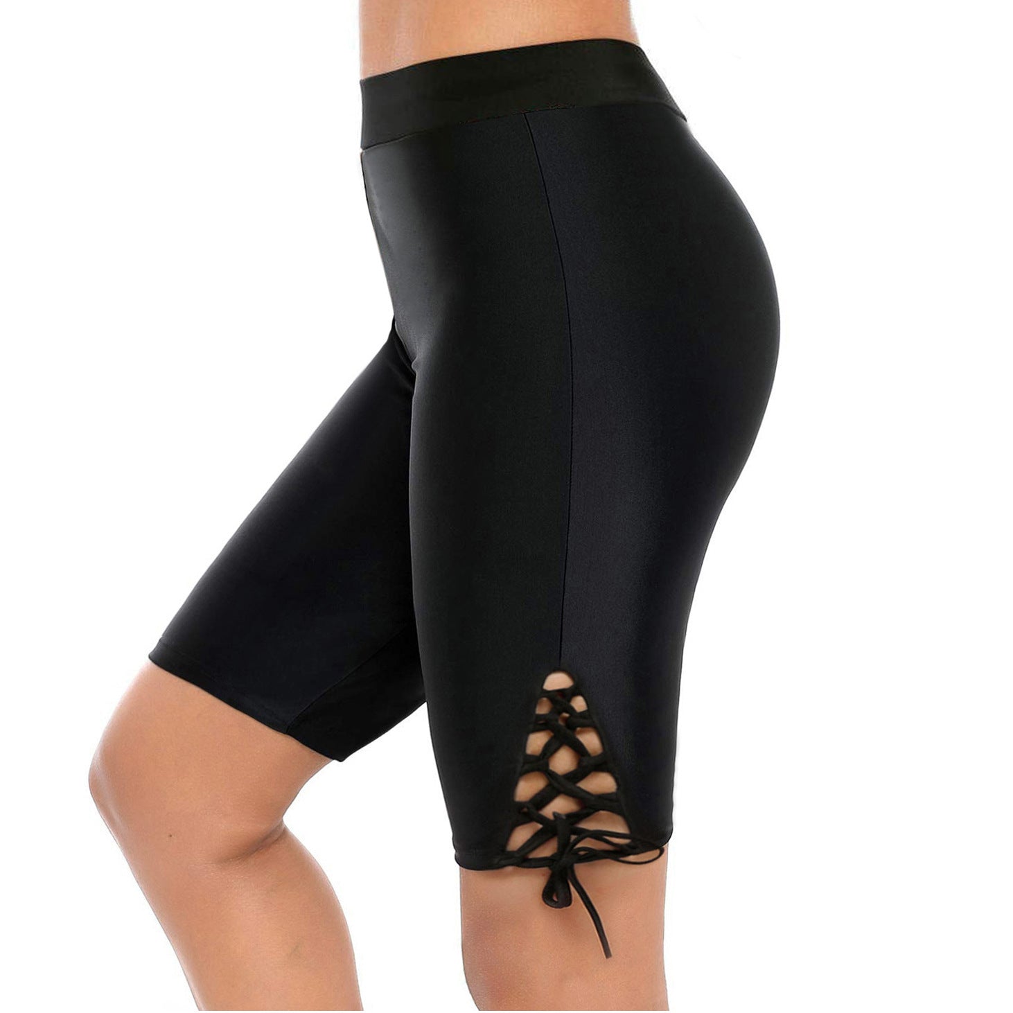 Damen Sportliche Radlerhose mit dekorativen Schnürdetails Krohn-e