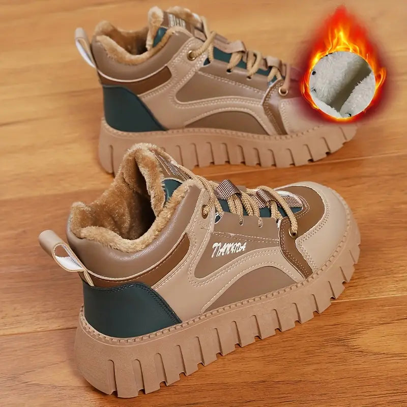 Roksana Damen warme Hausschuhe mit Schnürung