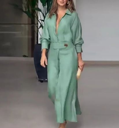 Elegantes Damen-Langarmkleid von Sophie mit Seitenschlitz