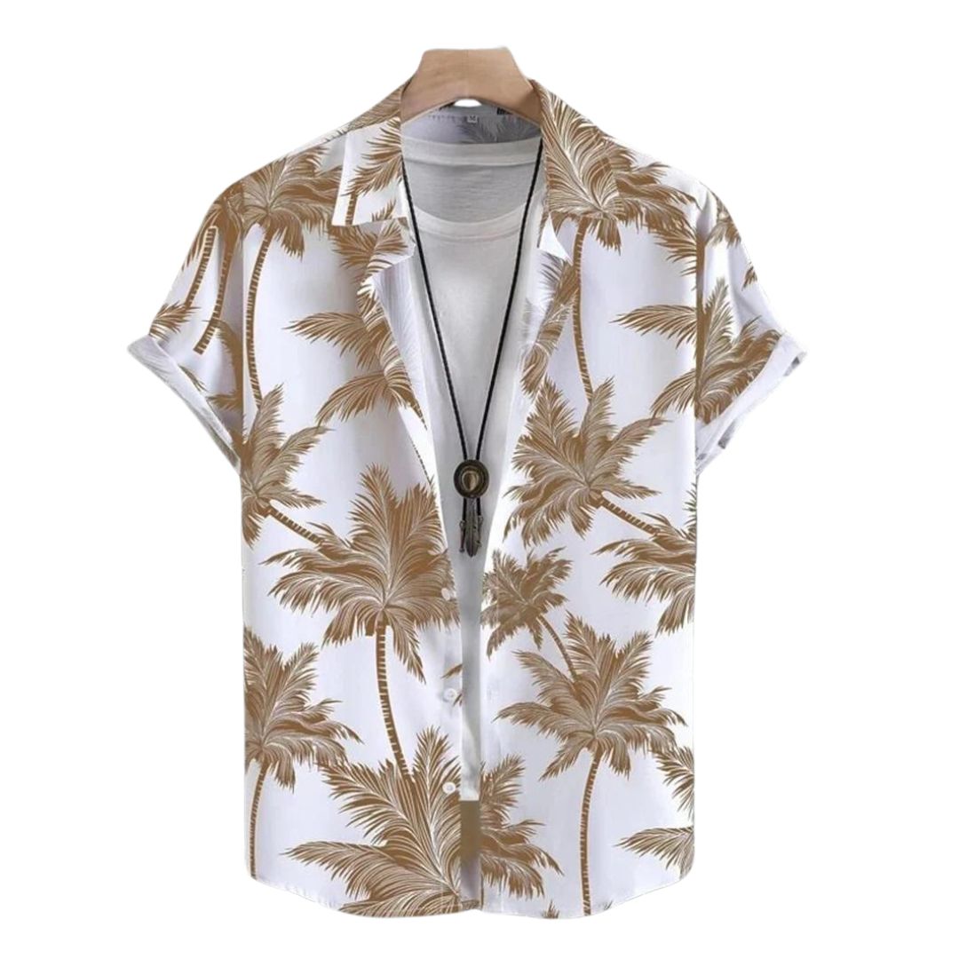 Fudus: Casual Hemd mit tropischem Palmenprint