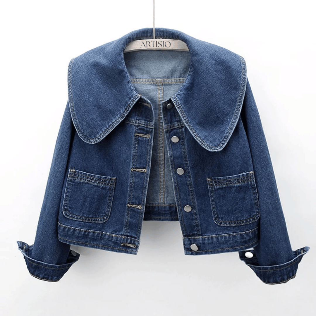 Krohn-e | Damen Denim Jacke mit Matrosenkragen