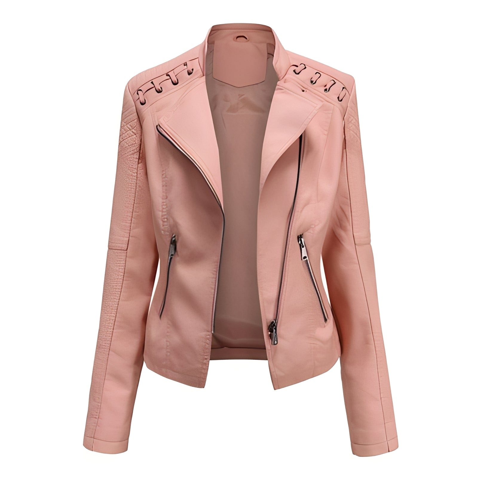 Krohn-e | Stilvolle, slim kurze Lederjacke für Damen