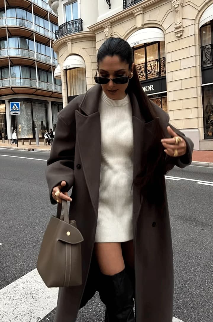 Krohn-e | Übergröße Eleganter Damen Wollmantel mit Knöpfen