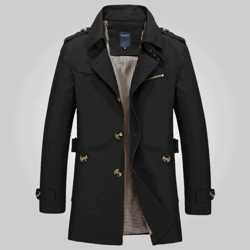 Krohn-e | Trenchcoat mit Stehkragen für Damen - Knopfdetails
