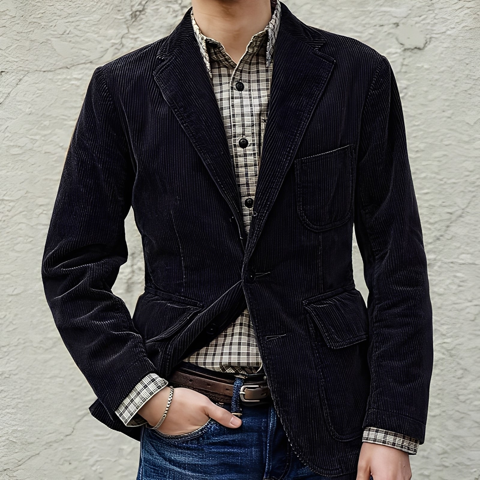 Krohn-e | Legere Wolljacke mit Taschen für Herren