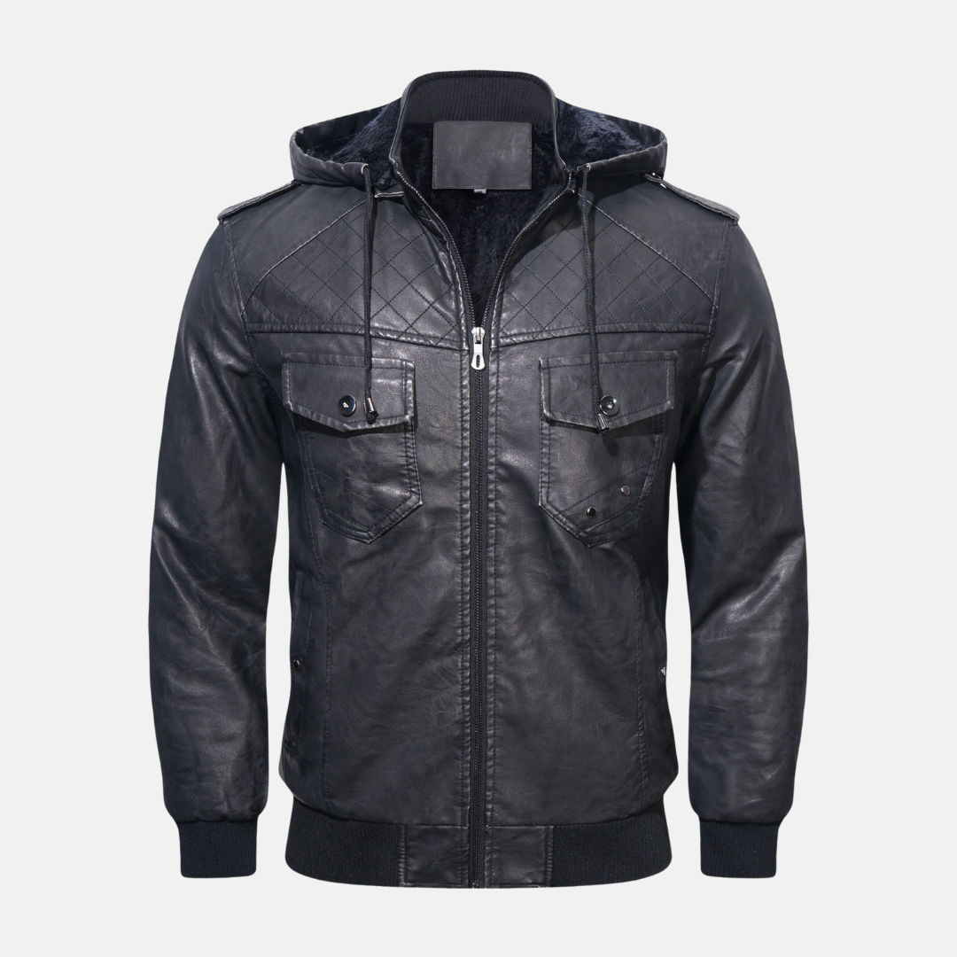 Krohn-e | Hooded Lederjacke