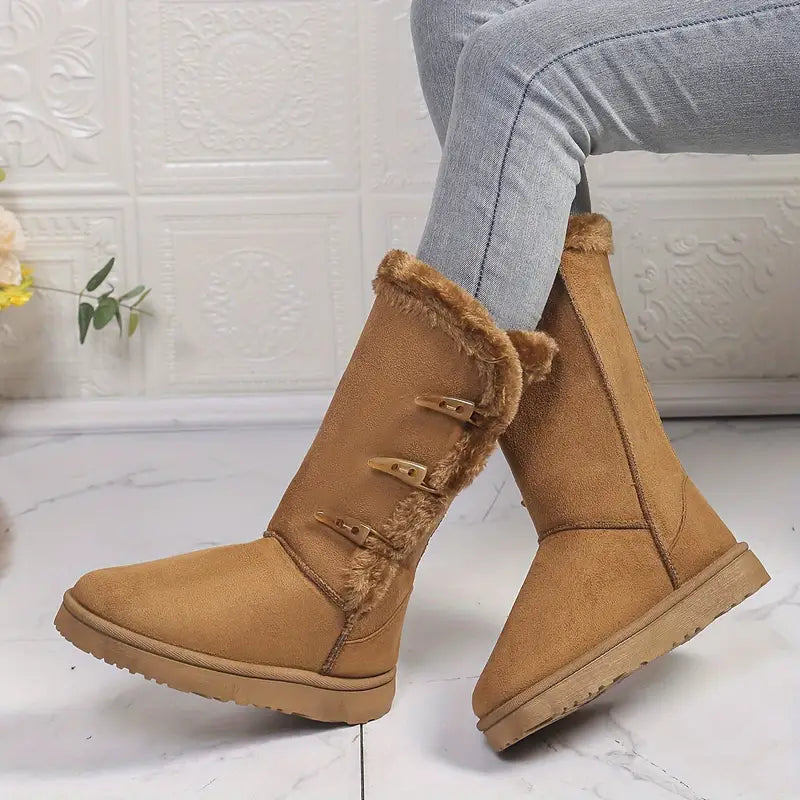 Warme Damen-Winterstiefel mit Fleecefutter