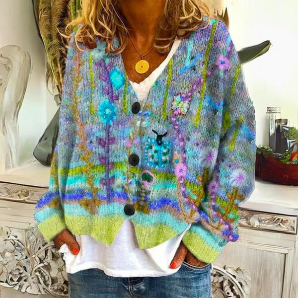 Krohn-e | Damenpullover mit Floralen Motiven