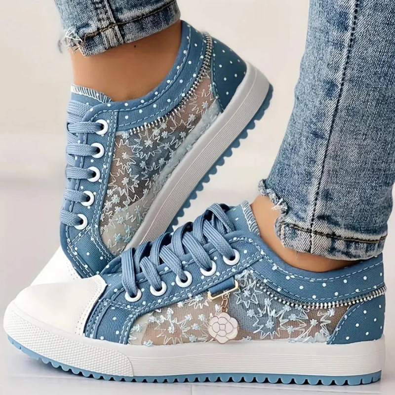 KROHN-E Damen Sport-Sneakers atmungsaktiv weiß ergonomisch