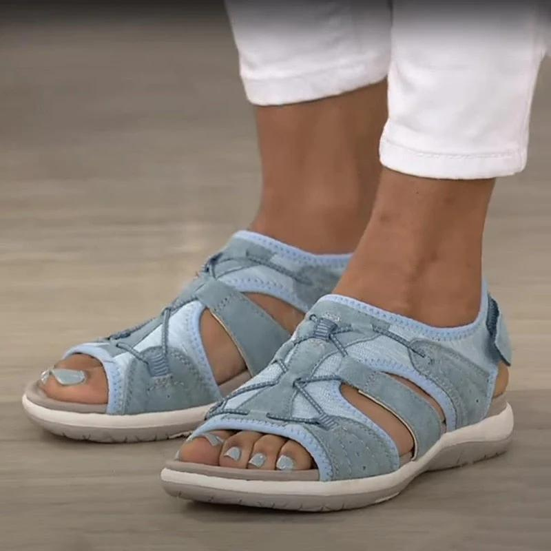 KROHN-E Damen Sommer-Sandalen Verstellbare Riemen Atmungsaktiv