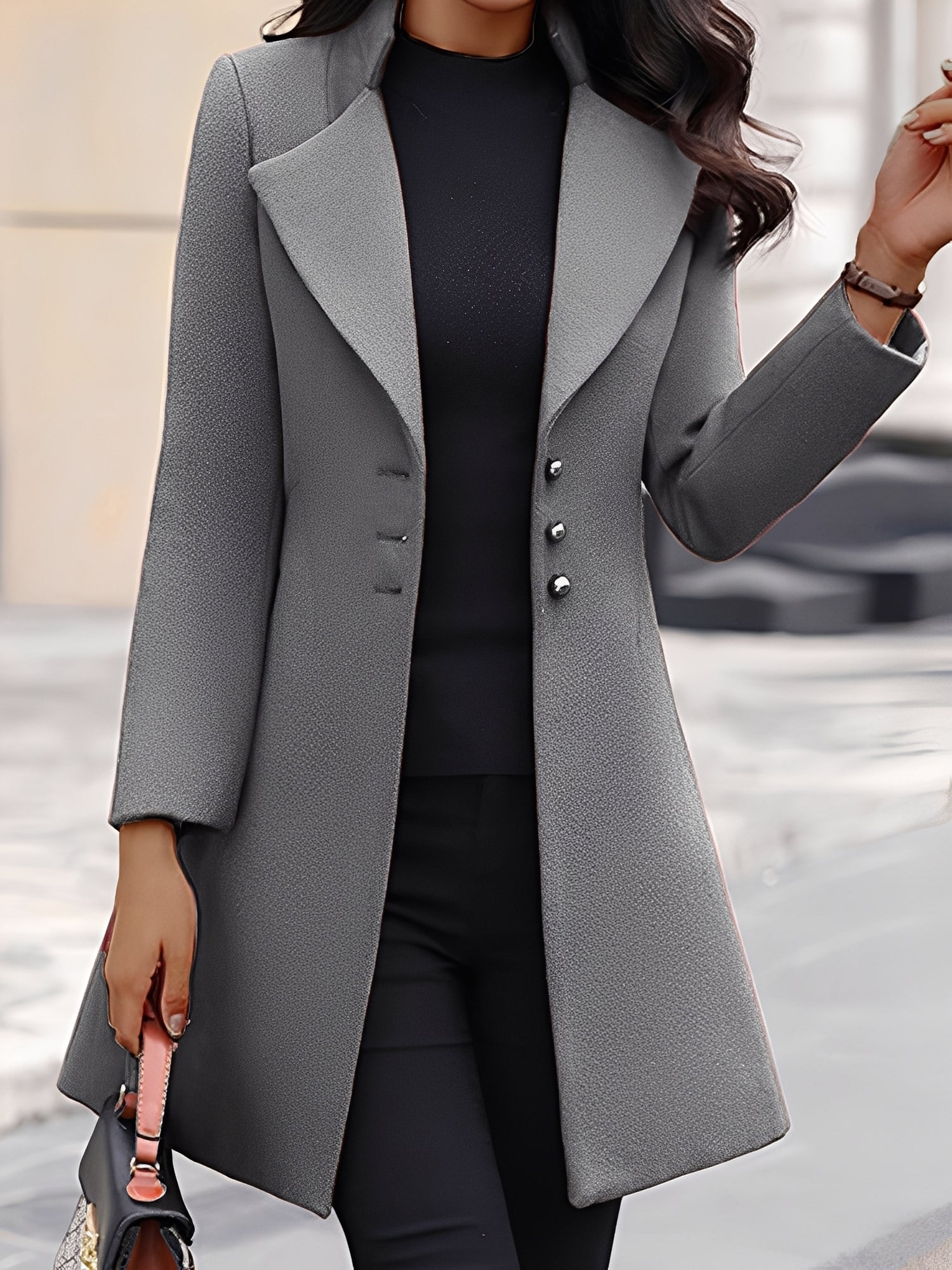 Krohn-e | Eleganter, formeller langer Wollmantel für Frauen