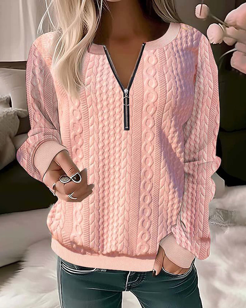Krohn-e | Schlichter Pullover mit Reißverschluss