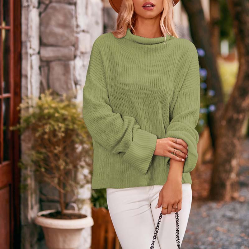 Krohn-e | Schlichter Einfarbiger Strickpullover Für Damen