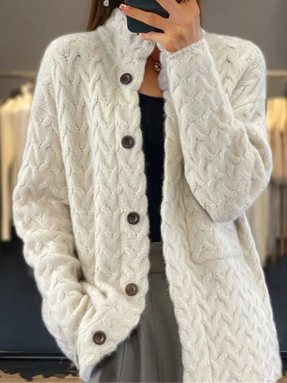 Krohn-e | Damen Cardigan Elegant und Lässig Komfort und Eleganz Im Alltag
