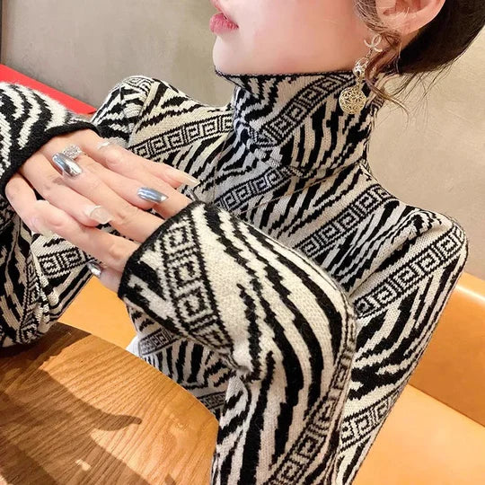 Falan Eleganter Vintage Rollkragenpullover