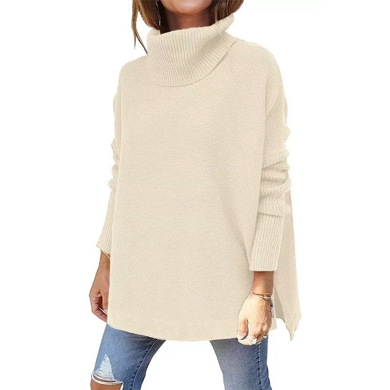 Krohn-e | Jumper - Frauen Herbst Bequemer Rollkragenpullover